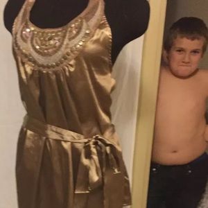 Women’s XL gold halter tie back. Tie waist, blouse